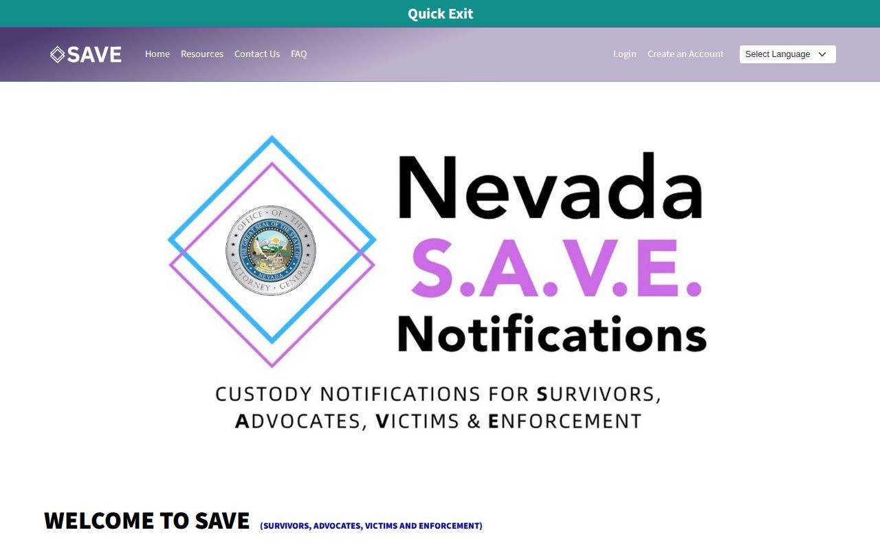 Nevada SAVE alerts for Storey County released inmates